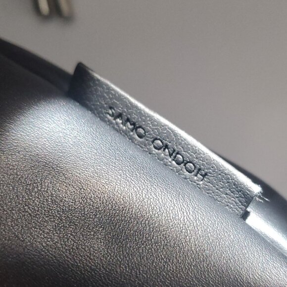 NEWER Faux Leather Black Bucket Crossbody Bag Silver Chain Embroidered Rose - Picture 11 of 13